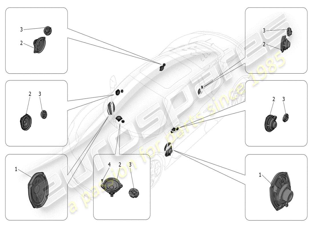 VIEW PARTS DIAGRAMS FROM THE MASERATI MC20 PARTS CATALOGUE a part diagram from the maserati mc20 parts catalogue