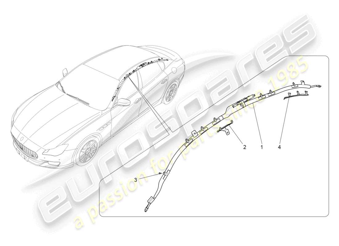 a part diagram from the maserati quattroporte m156 (2017 onwards) parts catalogue