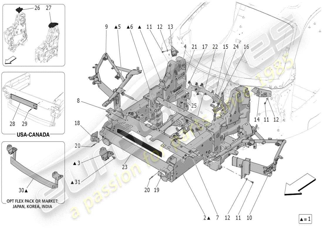 a part diagram from the maserati mc20 parts catalogue