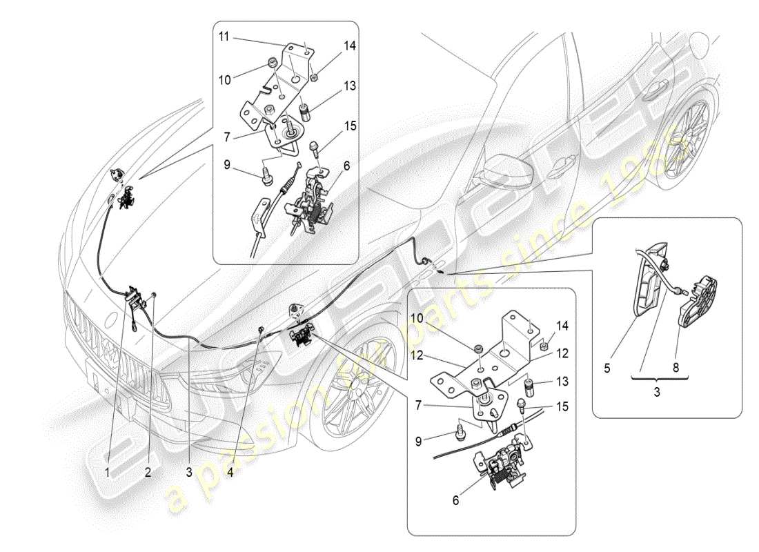 a part diagram from the maserati ghibli (2017 onwards) parts catalogue