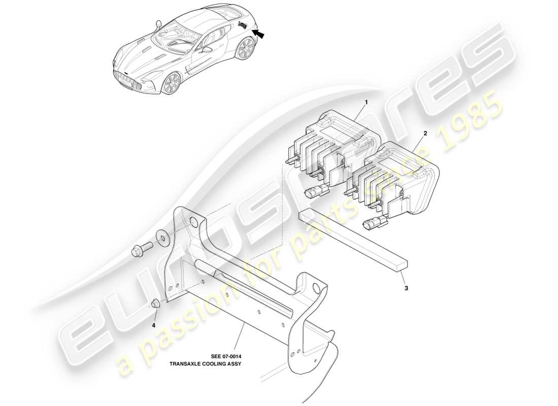 a part diagram from the aston martin one-77 parts catalogue