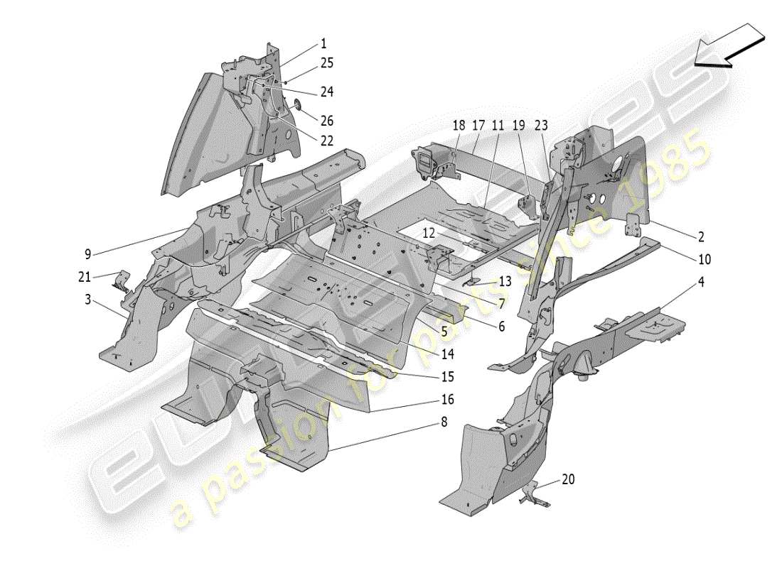 a part diagram from the maserati grecale parts catalogue