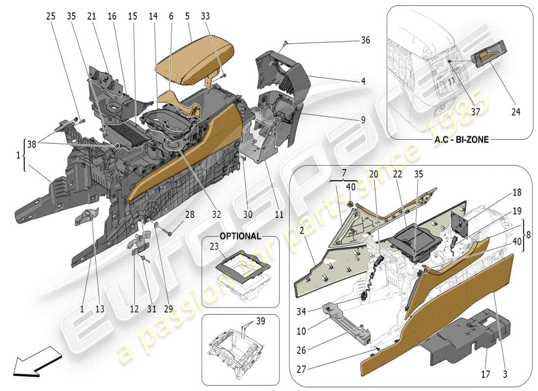 a part diagram from the maserati grecale parts catalogue