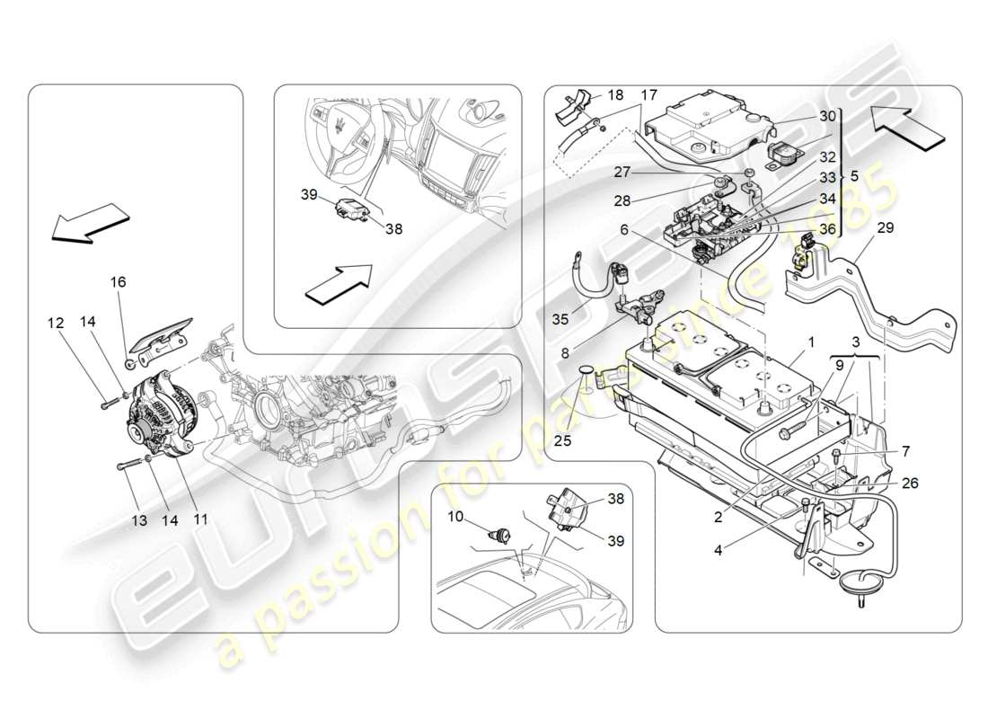 VIEW PARTS DIAGRAMS FROM THE MASERATI LEVANTE PARTS CATALOGUE a part diagram from the maserati levante parts catalogue