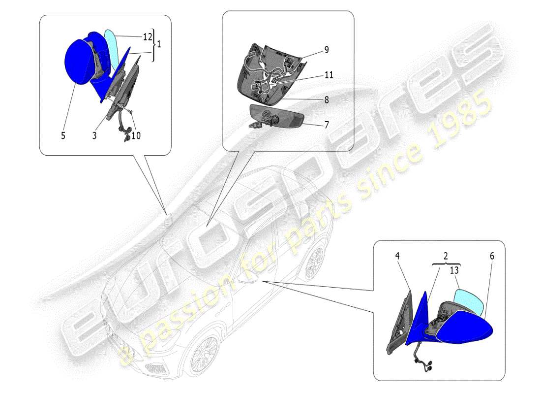 VIEW PARTS DIAGRAMS FROM THE MASERATI GRECALE PARTS CATALOGUE a part diagram from the maserati grecale parts catalogue