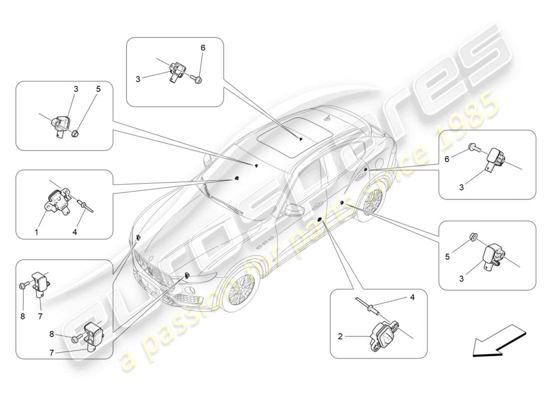 a part diagram from the maserati levante parts catalogue