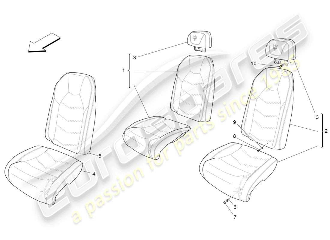 VIEW PARTS DIAGRAMS FROM THE MASERATI GRANCABRIO PARTS CATALOGUE a part diagram from the maserati grancabrio parts catalogue