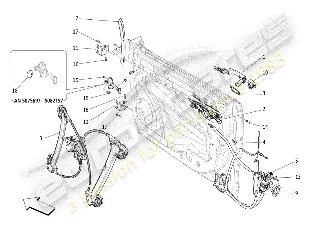 a part diagram from the maserati ghibli (2019) parts catalogue