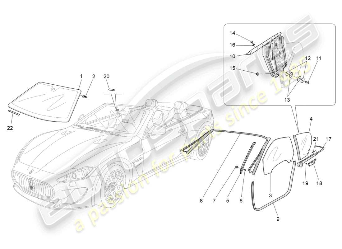 a part diagram from the maserati grancabrio parts catalogue
