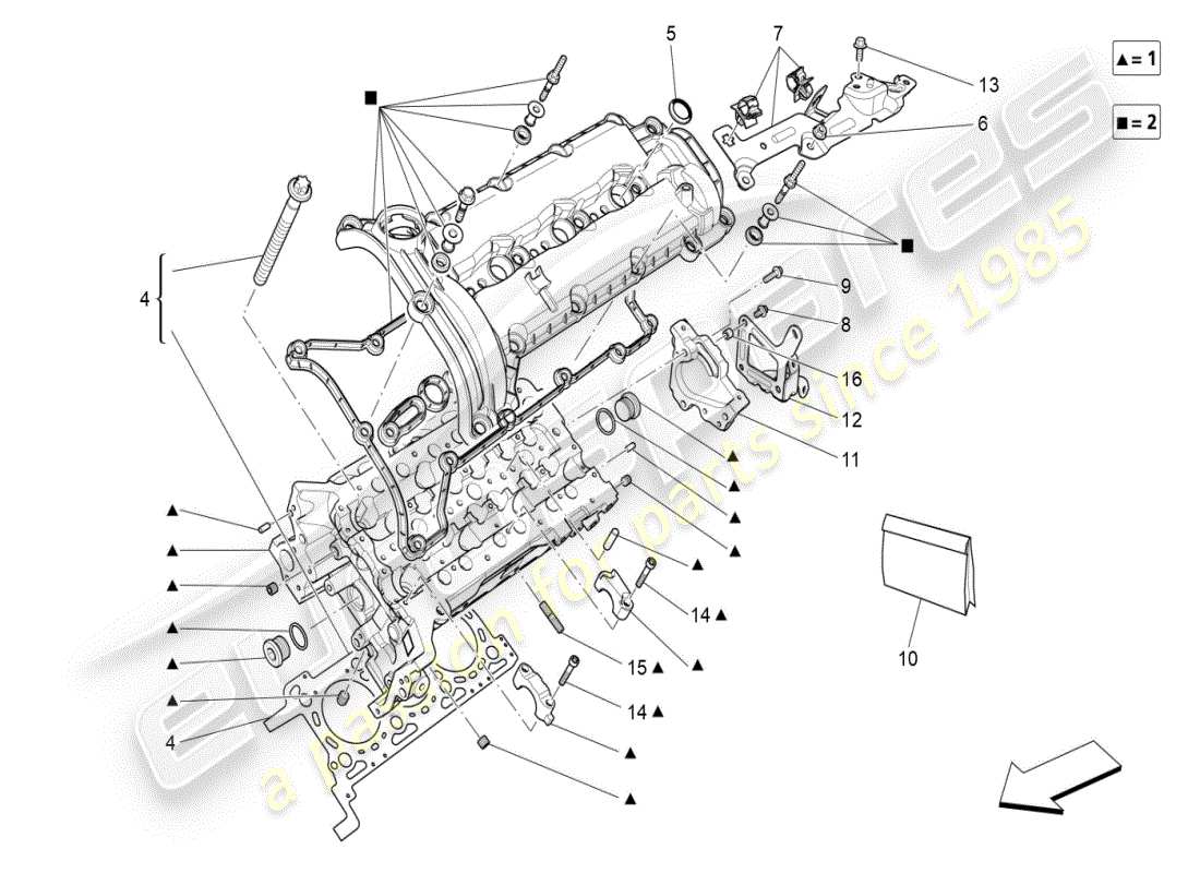 a part diagram from the maserati ghibli (2017 onwards) parts catalogue