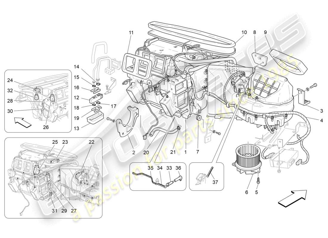 a part diagram from the maserati grancabrio parts catalogue