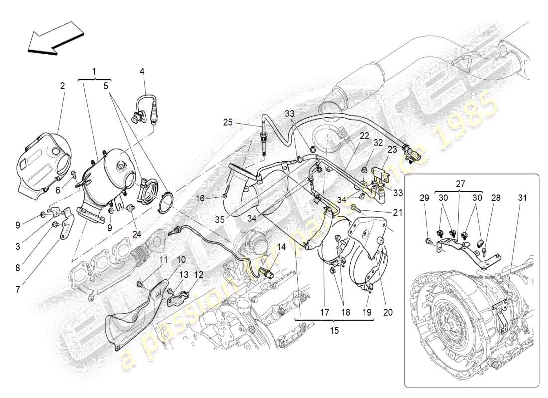 a part diagram from the maserati ghibli (2021) parts catalogue