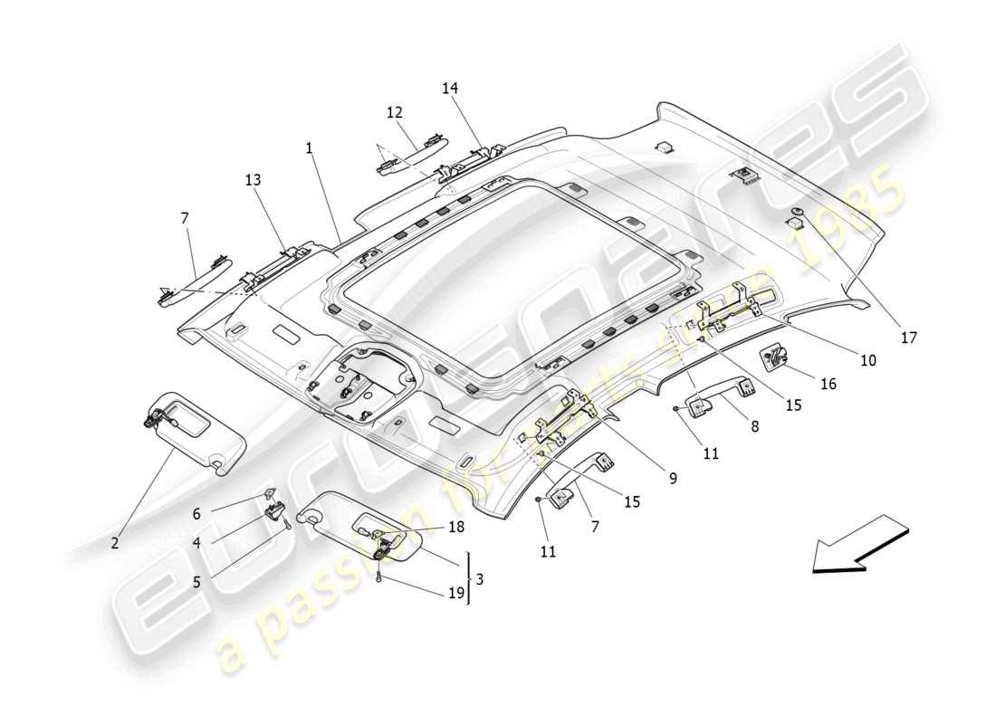 a part diagram from the Maserati Levante Modena S (2022) parts catalogue