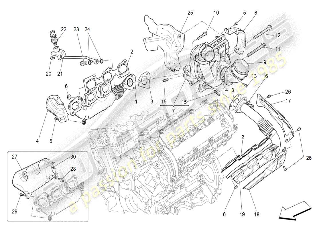 a part diagram from the maserati ghibli (2019) parts catalogue