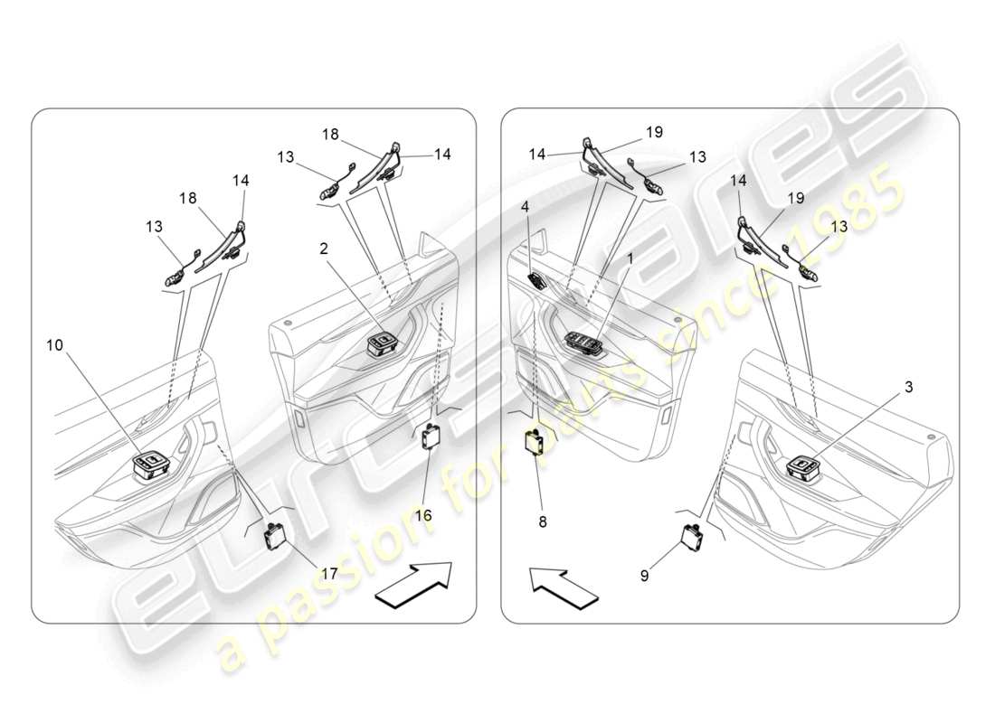 a part diagram from the maserati levante (2018) parts catalogue