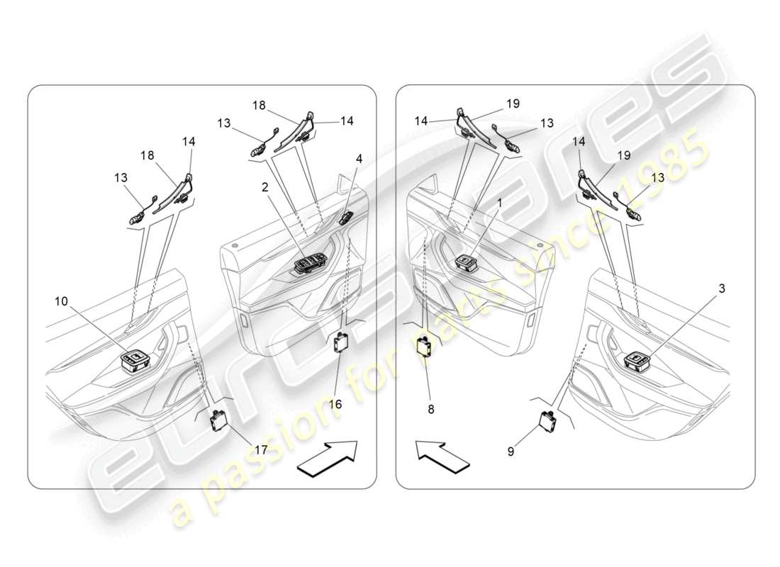 a part diagram from the maserati levante parts catalogue