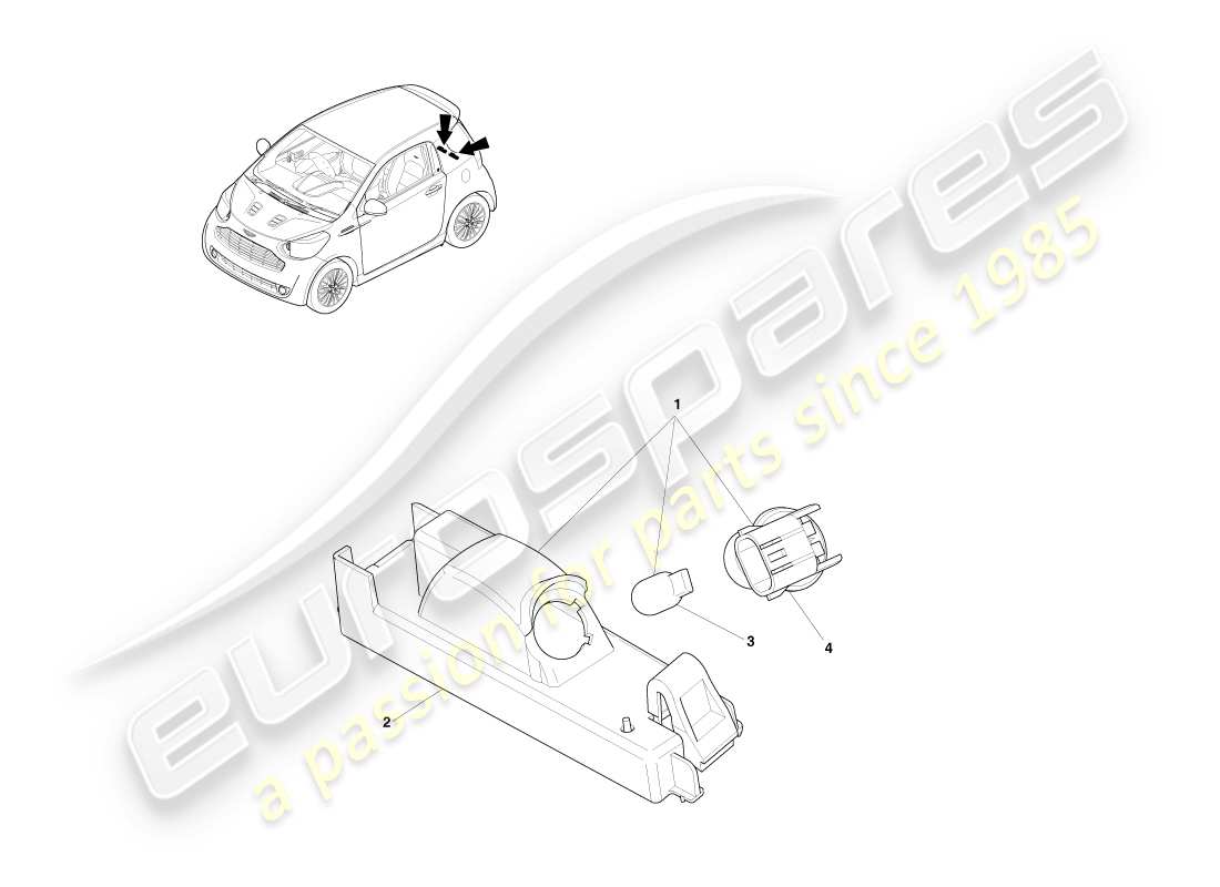 a part diagram from the aston martin cygnet parts catalogue