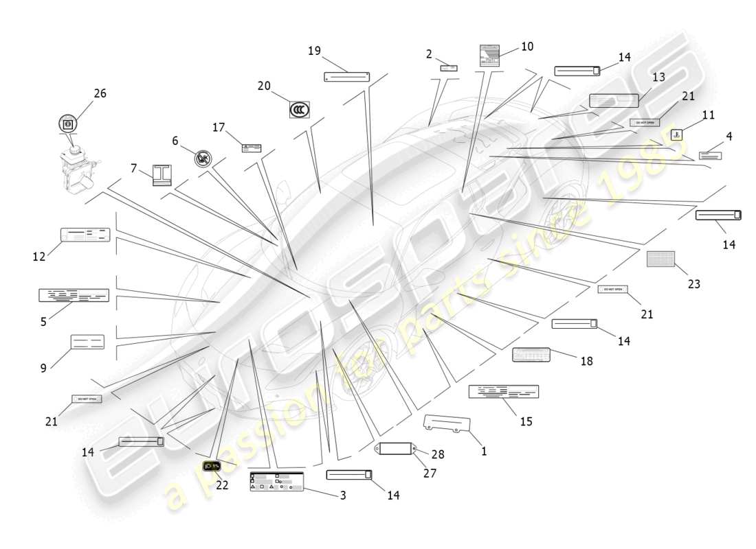 a part diagram from the maserati mc20 parts catalogue