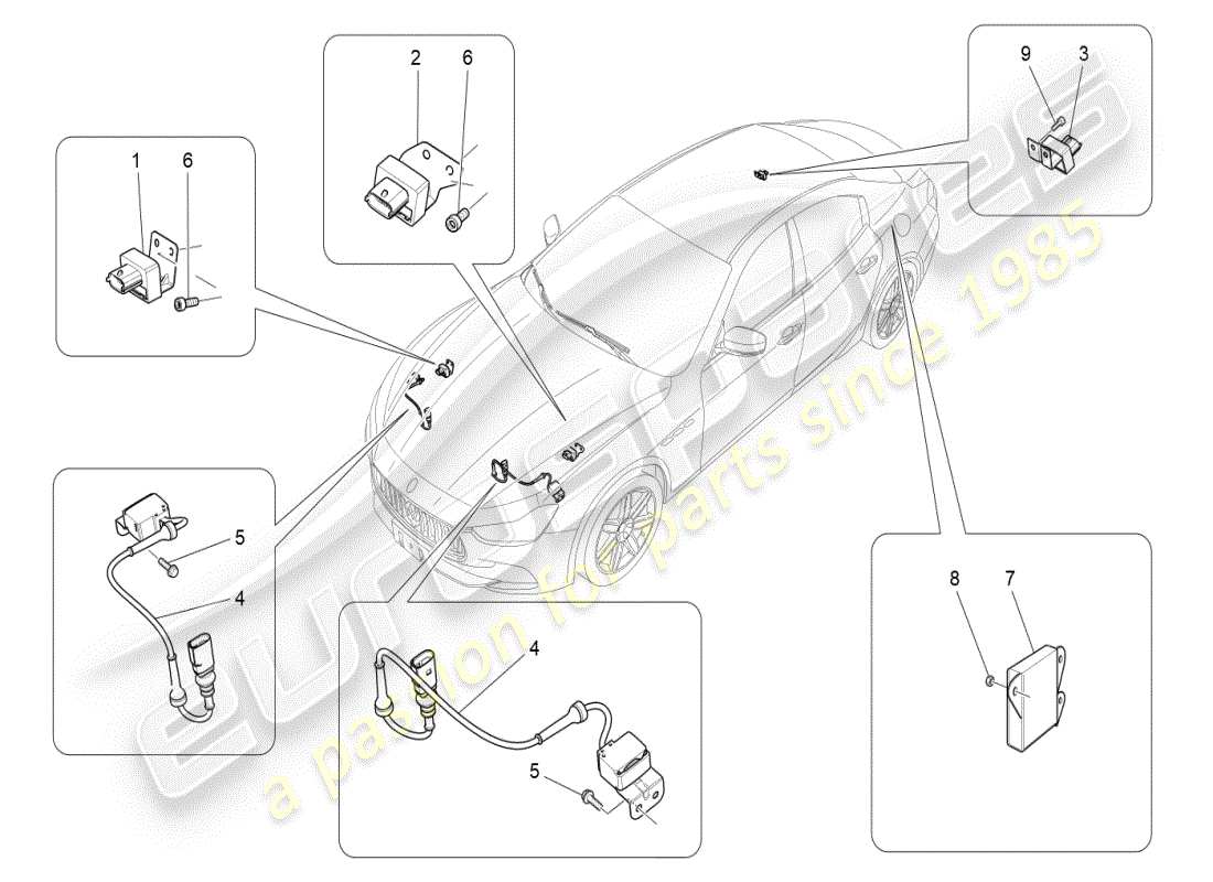 a part diagram from the maserati ghibli (2019) parts catalogue
