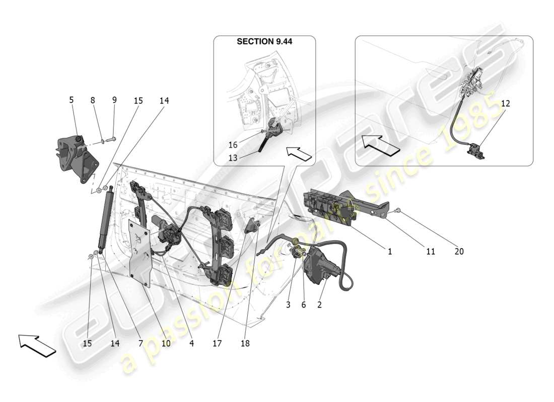 a part diagram from the maserati mc20 parts catalogue