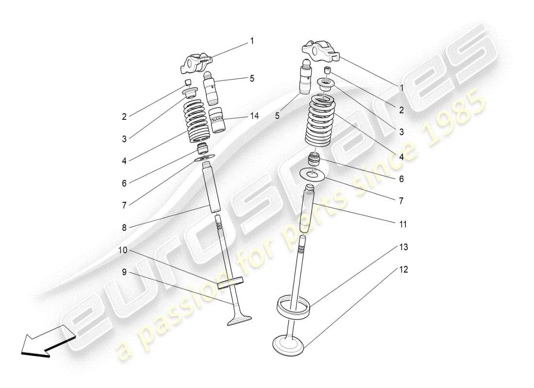 a part diagram from the maserati ghibli (2017 onwards) parts catalogue