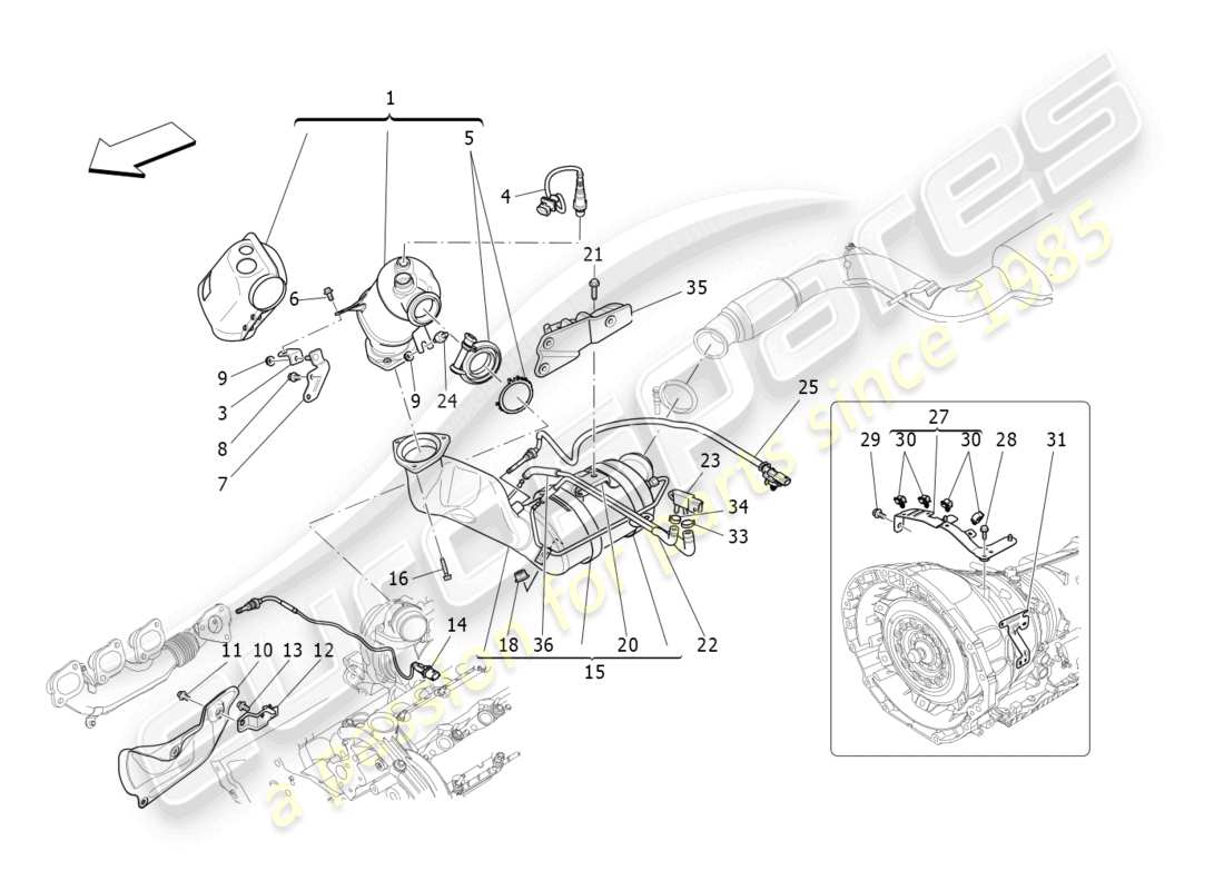 a part diagram from the maserati levante (2019) parts catalogue
