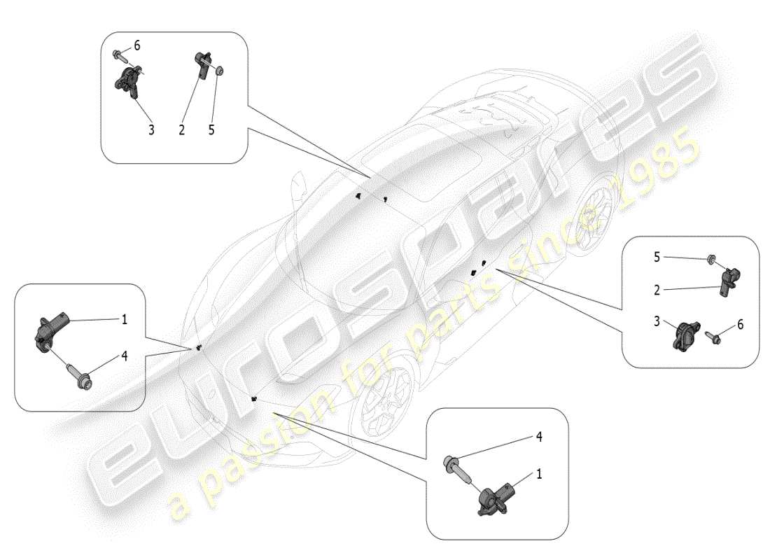 a part diagram from the maserati mc20 parts catalogue