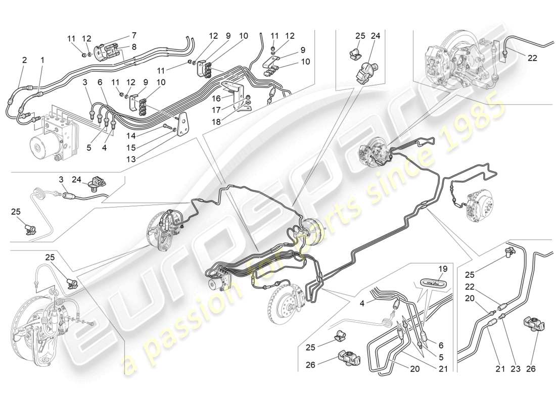 VIEW PARTS DIAGRAMS FROM THE MASERATI GRANCABRIO PARTS CATALOGUE a part diagram from the maserati grancabrio parts catalogue