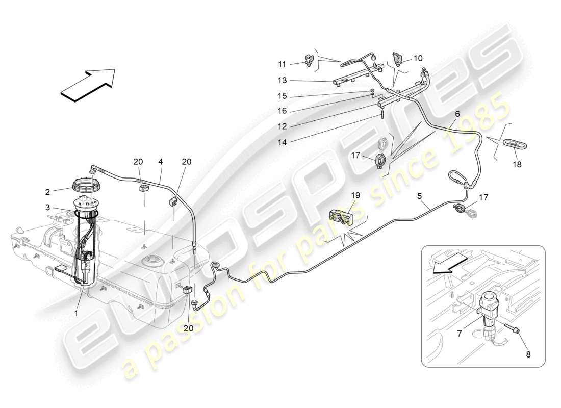 a part diagram from the maserati grancabrio parts catalogue