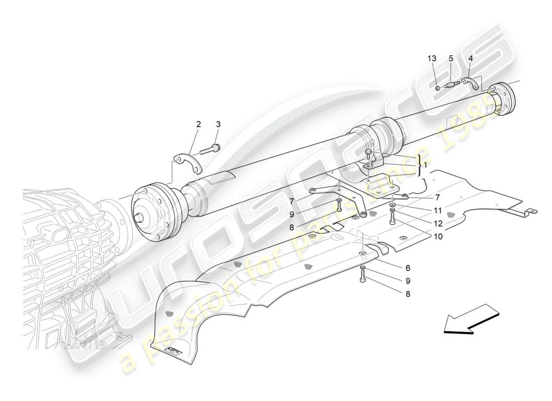 a part diagram from the maserati grancabrio parts catalogue