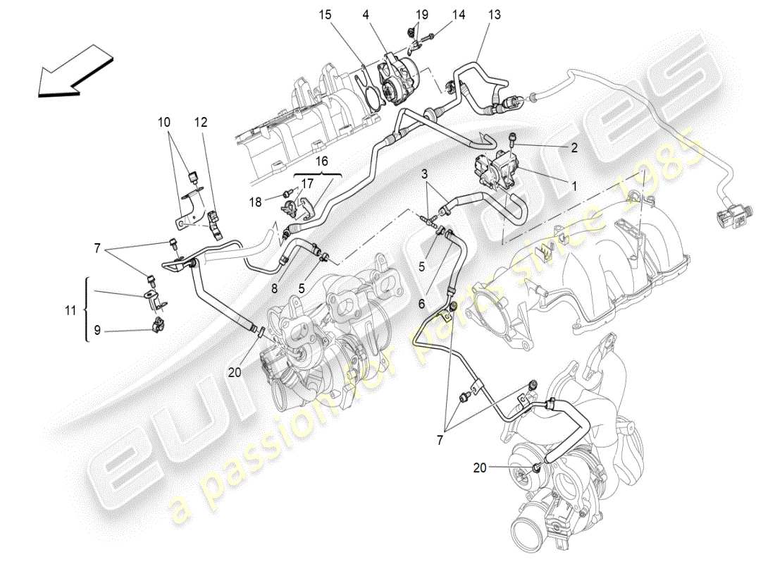 a part diagram from the maserati ghibli (2020) parts catalogue