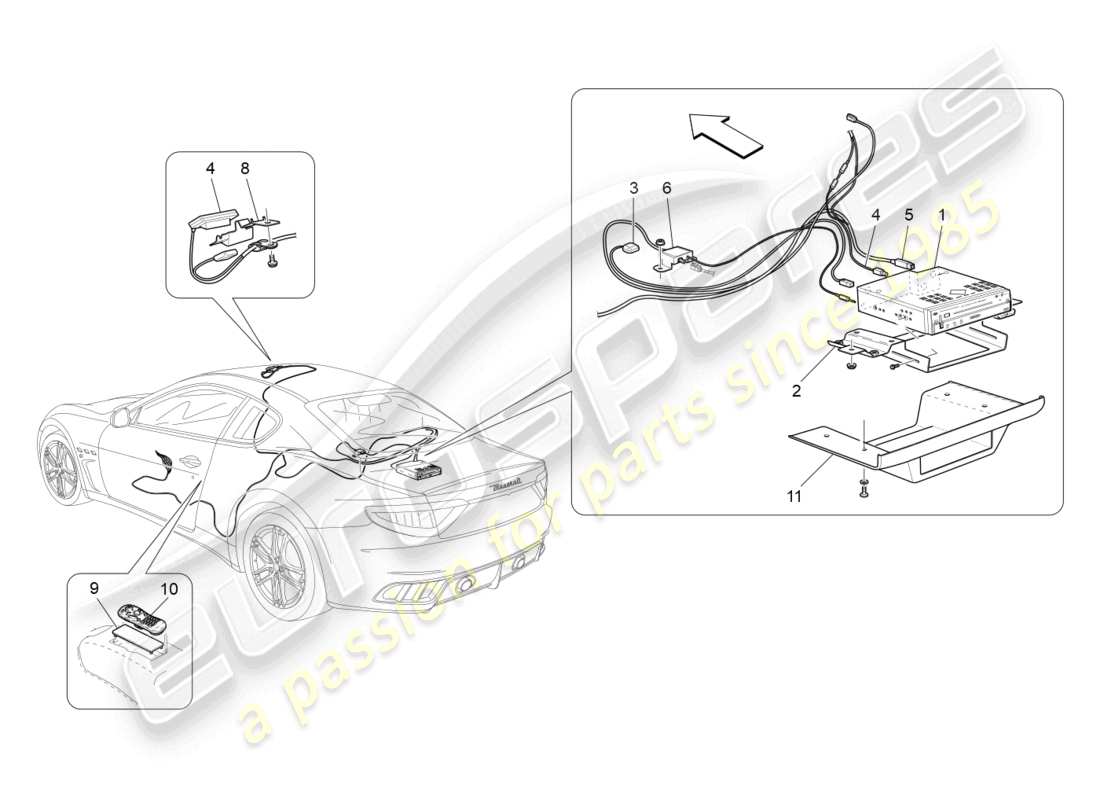 a part diagram from the maserati granturismo mc stradale (2011) parts catalogue
