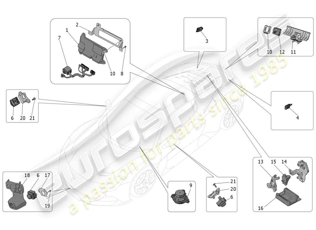 a part diagram from the maserati mc20 parts catalogue