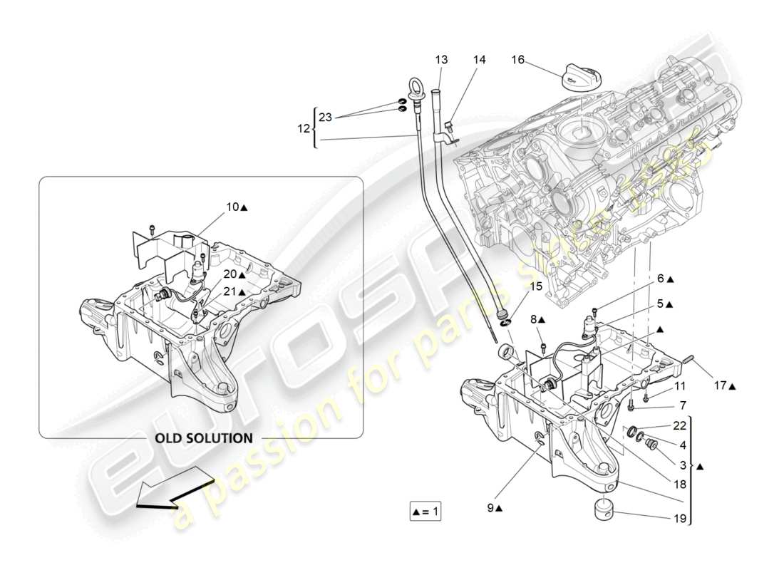 a part diagram from the maserati quattroporte m156 (2017 onwards) parts catalogue