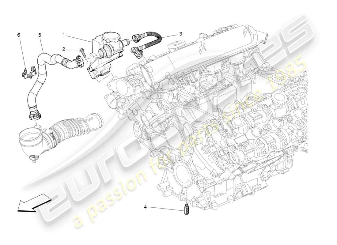 a part diagram from the maserati quattroporte m156 (2017 onwards) parts catalogue