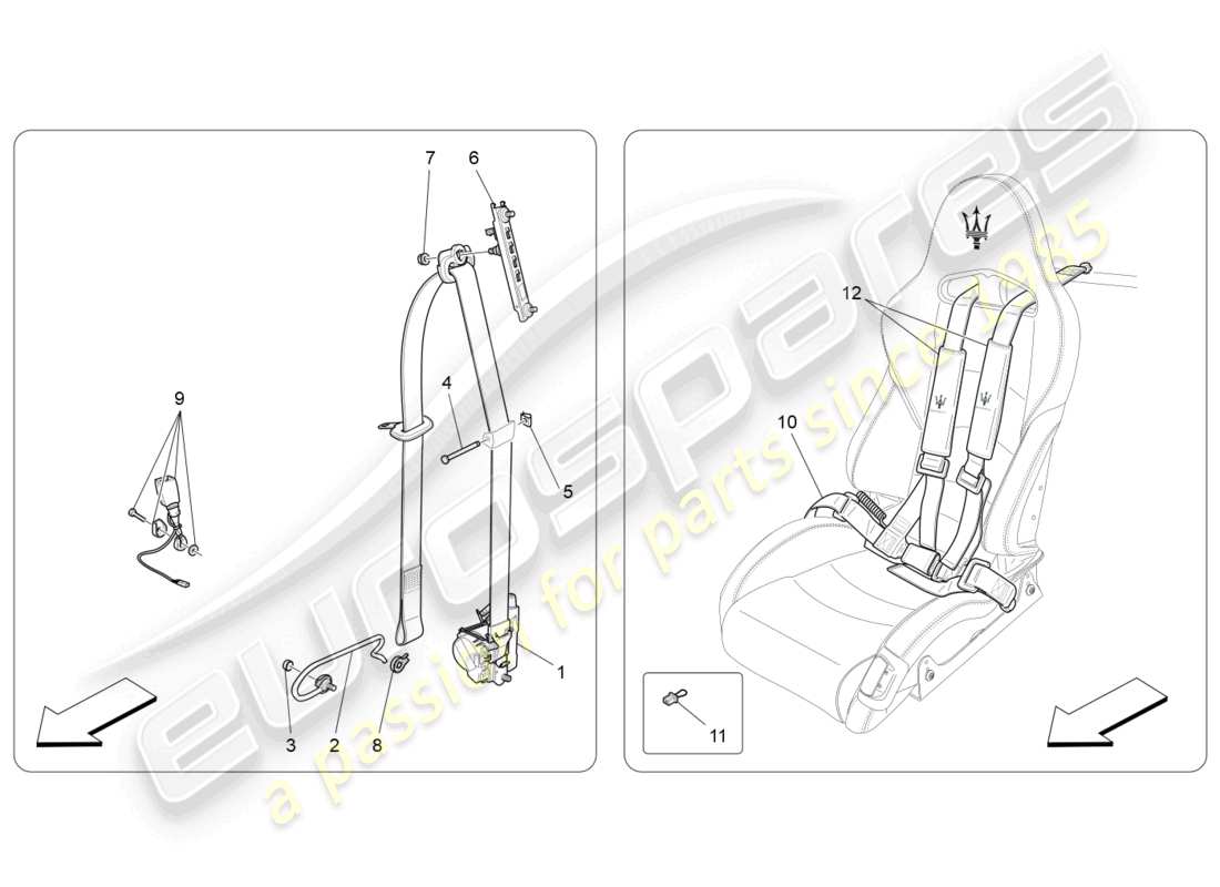 a part diagram from the maserati granturismo mc stradale (2011) parts catalogue