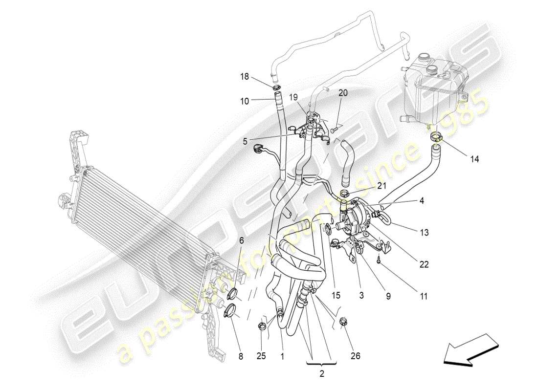 a part diagram from the maserati ghibli (2020) parts catalogue