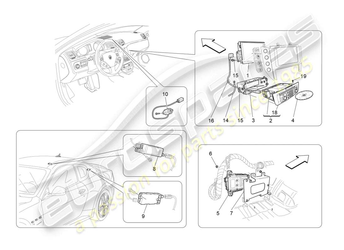 a part diagram from the maserati granturismo mc stradale (2011) parts catalogue