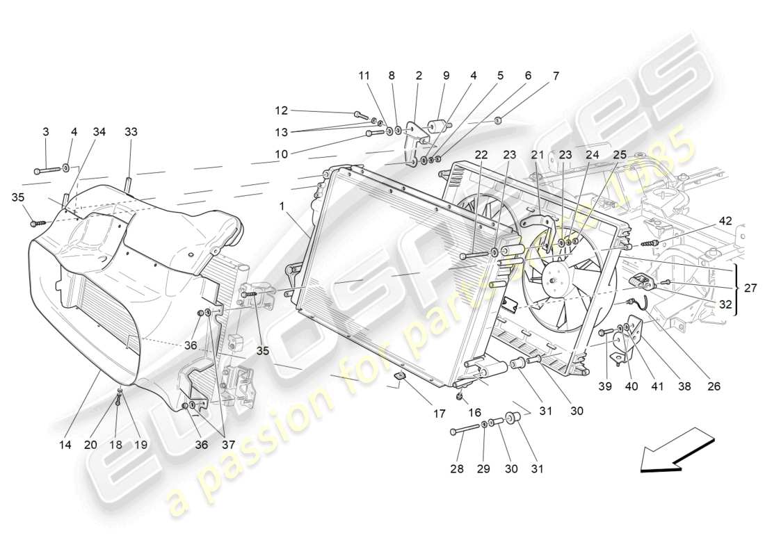 a part diagram from the maserati granturismo mc stradale (2012) parts catalogue