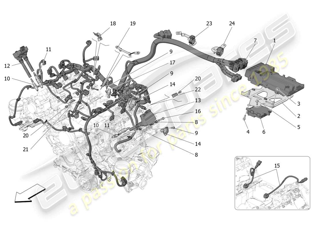 a part diagram from the maserati mc20 parts catalogue