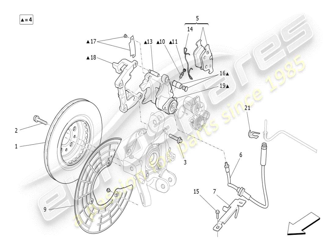 a part diagram from the maserati ghibli (2021) parts catalogue