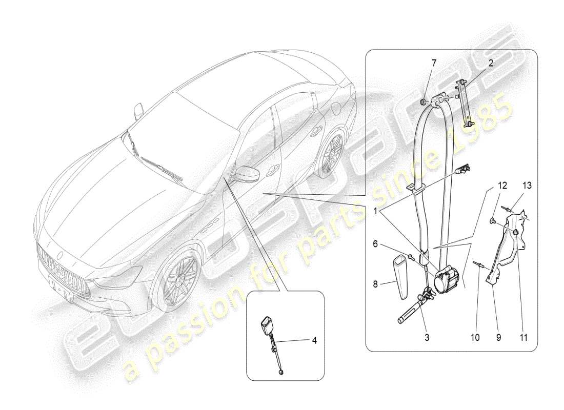 a part diagram from the maserati ghibli (2021) parts catalogue