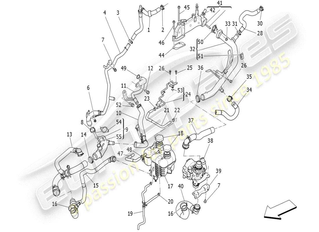 a part diagram from the maserati ghibli (2021) parts catalogue