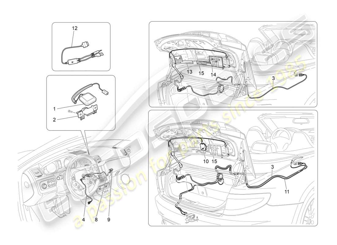 a part diagram from the maserati grancabrio parts catalogue