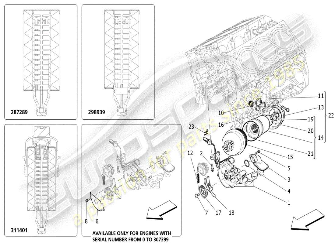 a part diagram from the maserati ghibli (2017 onwards) parts catalogue