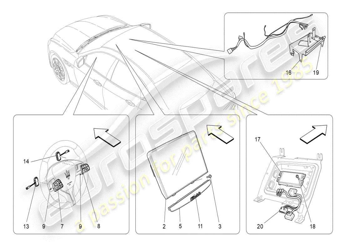 a part diagram from the maserati ghibli (2020) parts catalogue