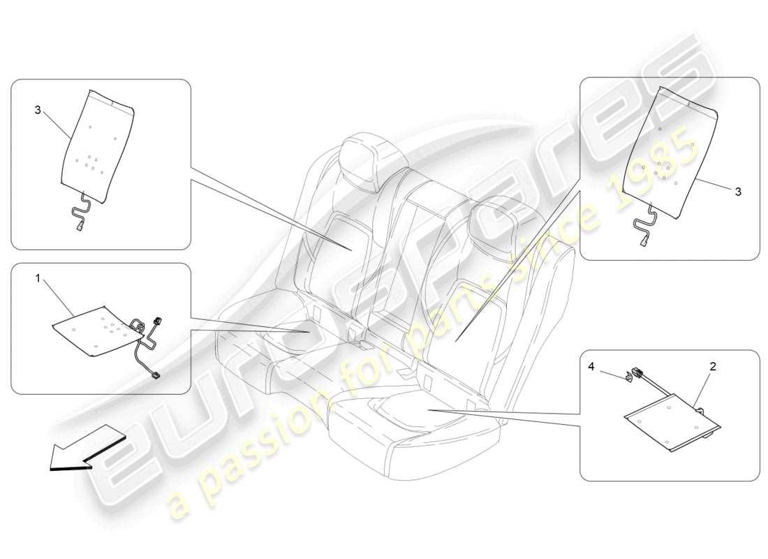a part diagram from the maserati ghibli fragment (2022) parts catalogue