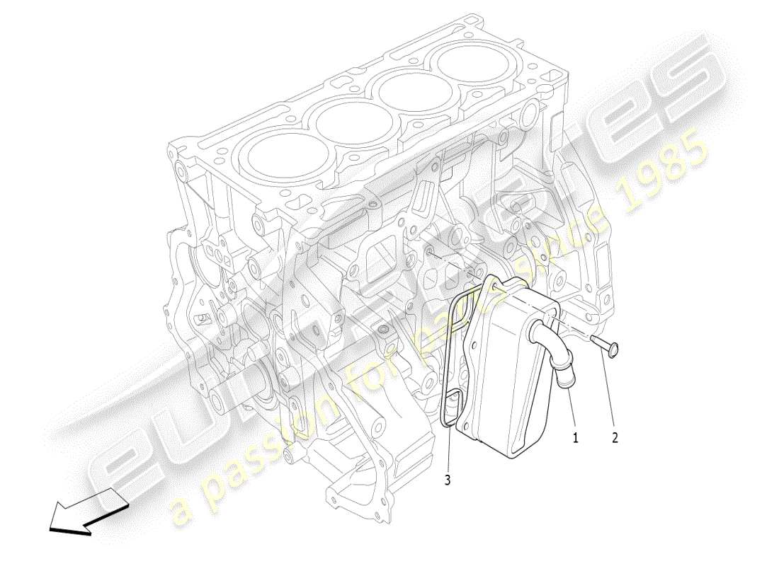 a part diagram from the maserati ghibli (2017 onwards) parts catalogue