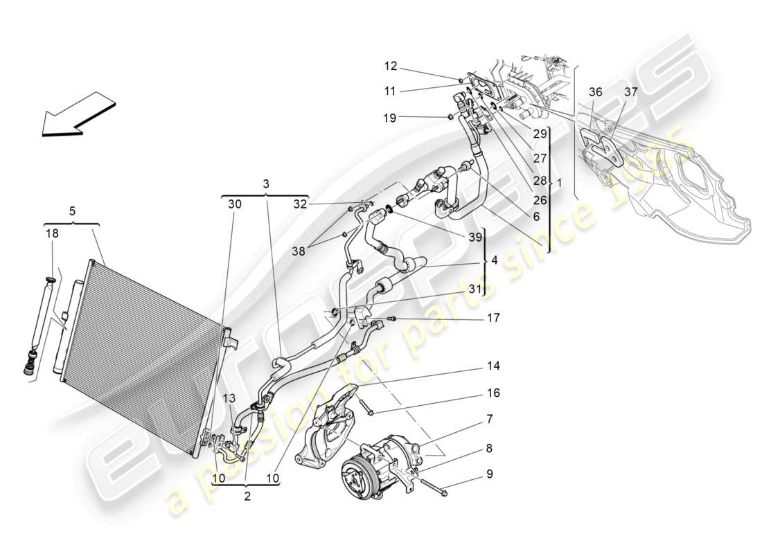 a part diagram from the maserati levante (2018) parts catalogue