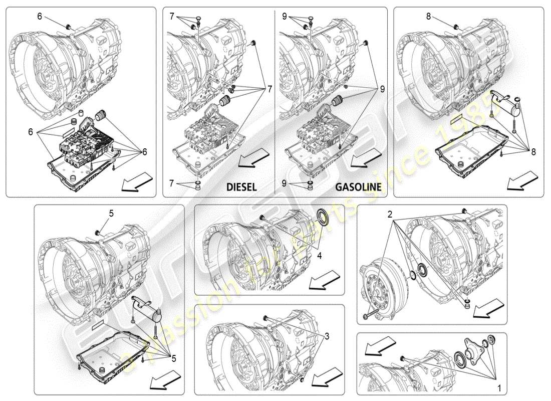 a part diagram from the maserati ghibli (2017 onwards) parts catalogue